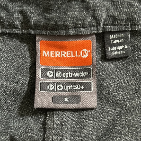 Merrell Gray Opti Wick Bermuda Shorts Size 8 - Picture 4 of 5